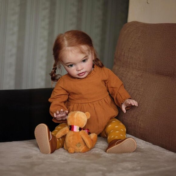 26Inch African American Reborn Baby Dolls Soft Cloth Body Orange Pippa-girl - Picture 4 of 6